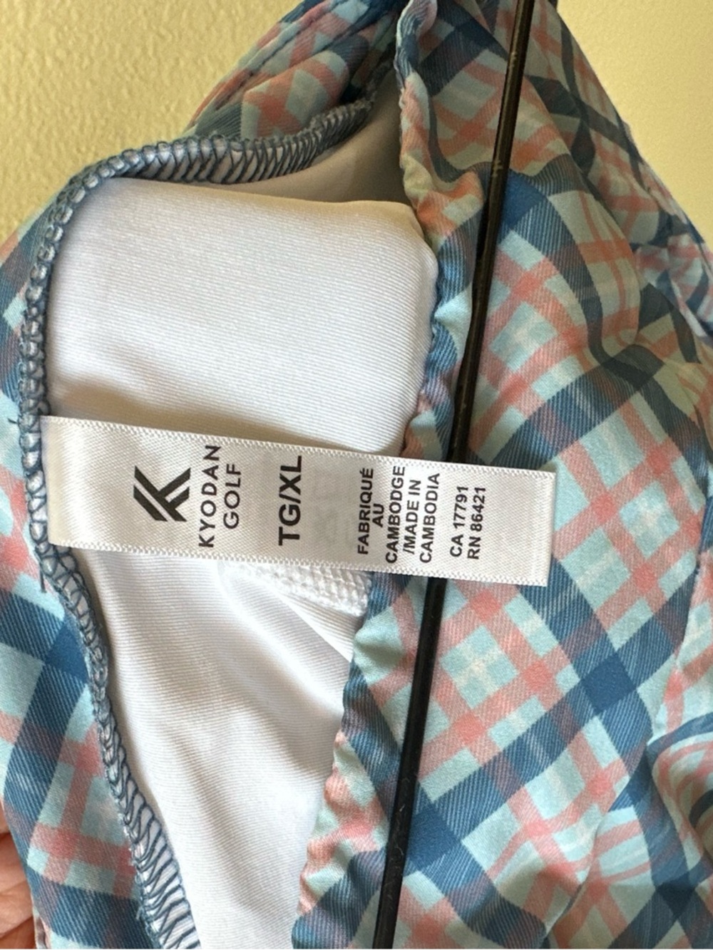 Kyodan Golf Athletic Skirt Plaid A-Line Shorts Attached Pleated Blue XL Pocket - Picture 4 of 6